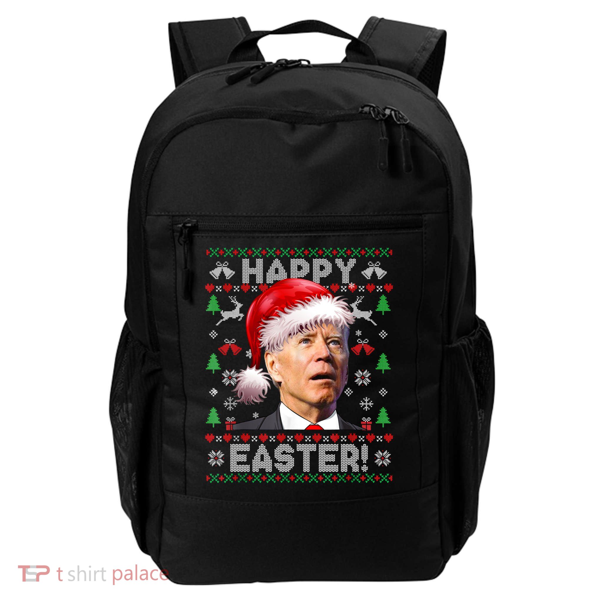 Santa Joe Biden Happy Easter Ugly Christmas Sweater Backpack