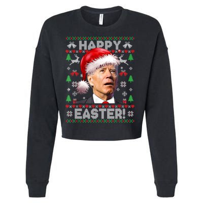 Santa Joe Biden Happy Easter Ugly Christmas Sweater Cropped Pullover Crew