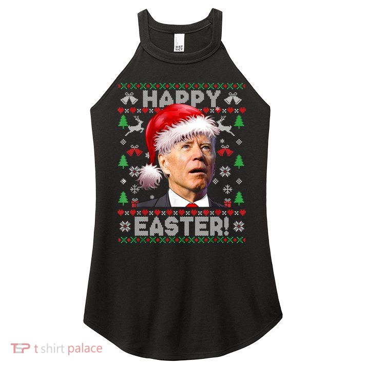 Santa Joe Biden Happy Easter Ugly Christmas Sweater Women's Perfect Tri Rocker Tank