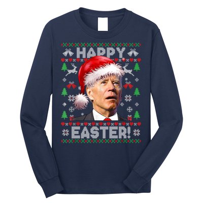 Santa Joe Biden Happy Easter Ugly Christmas Sweater Long Sleeve Shirt