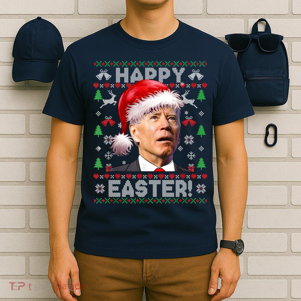 Santa Joe Biden Happy Easter Ugly Christmas Sweater T-Shirt