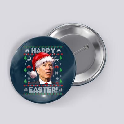 Santa Joe Biden Happy Easter Ugly Christmas Sweater Button