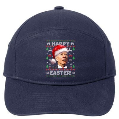 Santa Joe Biden Happy Easter Ugly Christmas Sweater 7-Panel Snapback Hat