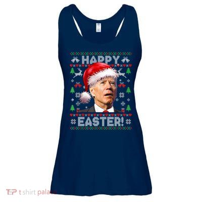 Santa Joe Biden Happy Easter Ugly Christmas Sweater Ladies Essential Flowy Tank