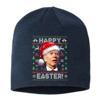 Santa Joe Biden Happy Easter Ugly Christmas Sweater Sustainable Beanie