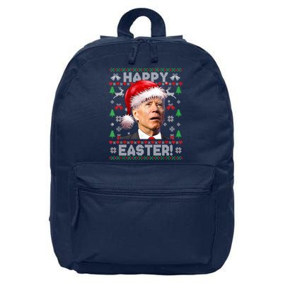 Santa Joe Biden Happy Easter Ugly Christmas Sweater 16 in Basic Backpack