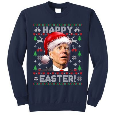 Santa Joe Biden Happy Easter Ugly Christmas Sweater Tall Sweatshirt