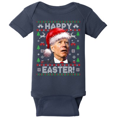 Santa Joe Biden Happy Easter Ugly Christmas Sweater Baby Bodysuit