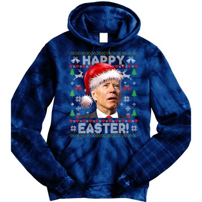 Santa Joe Biden Happy Easter Ugly Christmas Sweater Tie Dye Hoodie