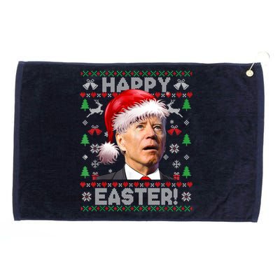 Santa Joe Biden Happy Easter Ugly Christmas Sweater Grommeted Golf Towel