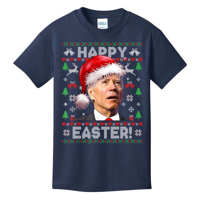 Santa Joe Biden Happy Easter Ugly Christmas Sweater Kids T-Shirt