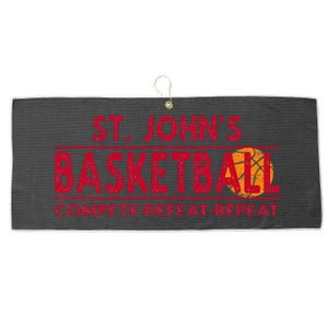 St. Johns Basketball Compete Defeat Repeat Large Microfiber Waffle Golf Towel