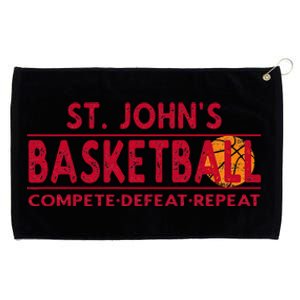 St. Johns Basketball Compete Defeat Repeat Grommeted Golf Towel