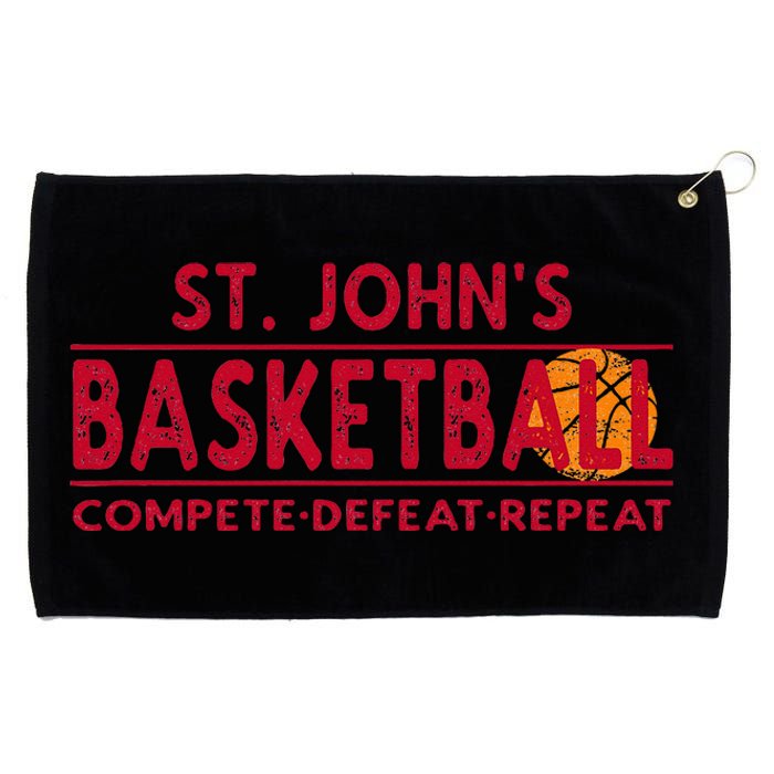 St. Johns Basketball Compete Defeat Repeat Grommeted Golf Towel