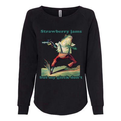 Strawberry Jams But My Glo.Ck Dont Womens California Wash Sweatshirt