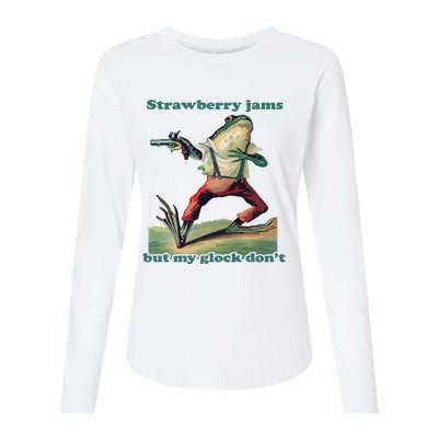 Strawberry Jams But My Glo.Ck Dont Womens Cotton Relaxed Long Sleeve T-Shirt