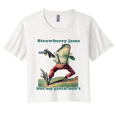 Strawberry Jams But My Glo.Ck Dont Women's Crop Top Tee