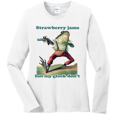 Strawberry Jams But My Glo.Ck Dont Ladies Long Sleeve Shirt