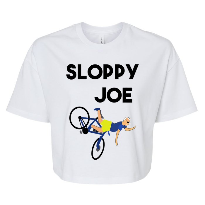 Sloppy Joe Bicycle Funny Sarcastic Bella+Canvas Jersey Crop Tee