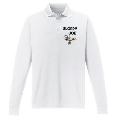 Sloppy Joe Bicycle Funny Sarcastic Performance Long Sleeve Polo