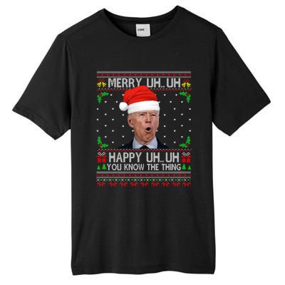 Santa Joe Biden Merry Uh Uh Christmas Ugly Sweater Tall Fusion ChromaSoft Performance T-Shirt