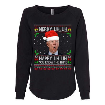 Santa Joe Biden Merry Uh Uh Christmas Ugly Sweater Womens California Wash Sweatshirt