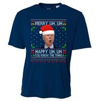 Santa Joe Biden Merry Uh Uh Christmas Ugly Sweater Cooling Performance Crew T-Shirt