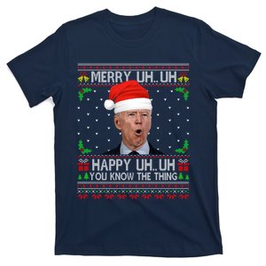 Santa Joe Biden Merry Uh Uh Christmas Ugly Sweater T-Shirt