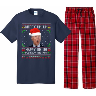 Santa Joe Biden Merry Uh Uh Christmas Ugly Sweater Pajama Set