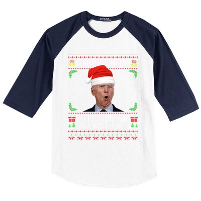 Santa Joe Biden Merry Uh Uh Christmas Ugly Sweater Baseball Sleeve Shirt