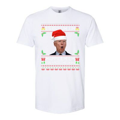 Santa Joe Biden Merry Uh Uh Christmas Ugly Sweater Softstyle CVC T-Shirt