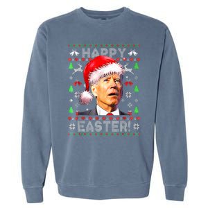 Santa Joe Biden Happy Easter Ugly Christmas  Garment-Dyed Sweatshirt