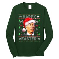 Santa Joe Biden Happy Easter Ugly Christmas  Long Sleeve Shirt