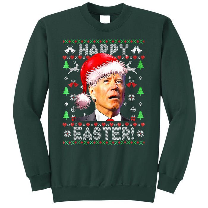 Santa Joe Biden Happy Easter Ugly Christmas  Tall Sweatshirt