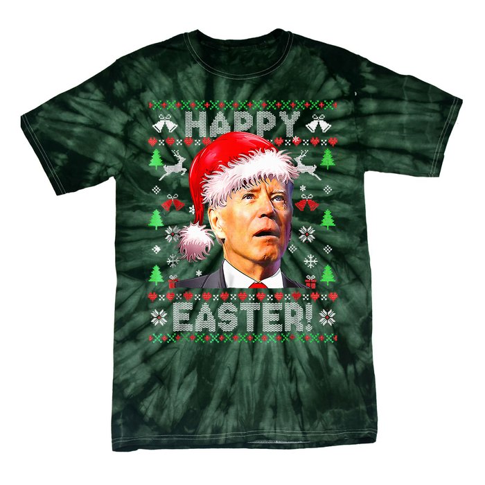 Santa Joe Biden Happy Easter Ugly Christmas  Tie-Dye T-Shirt