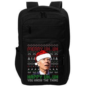 Santa Joe Biden Merry Uh Uh Christmas Ugly Sweater  Impact Tech Backpack