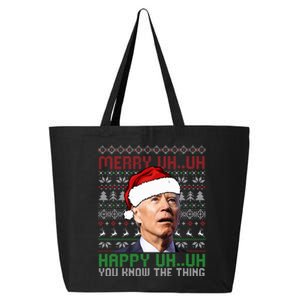 Santa Joe Biden Merry Uh Uh Christmas Ugly Sweater  25L Jumbo Tote