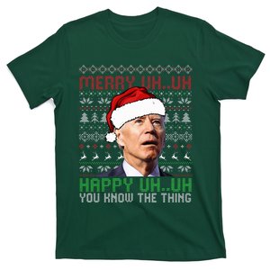 Santa Joe Biden Merry Uh Uh Christmas Ugly Sweater  T-Shirt