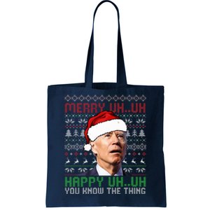 Santa Joe Biden Merry Uh Uh Christmas Ugly Sweater  Tote Bag