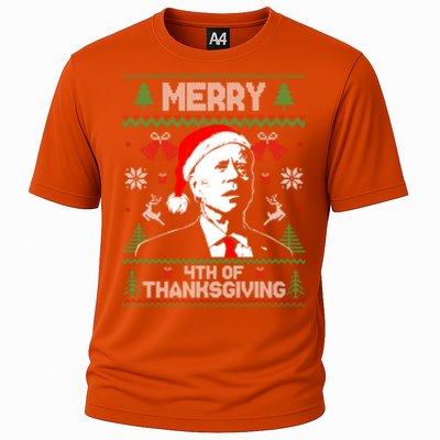 Santa Joe Biden Merry Thanksgiving Ugly Christmas Cool Gift Cooling Performance Crew T-Shirt