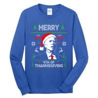 Santa Joe Biden Merry Thanksgiving Ugly Christmas Cool Gift Tall Long Sleeve T-Shirt