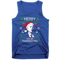 Santa Joe Biden Merry Thanksgiving Ugly Christmas Cool Gift Tank Top