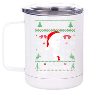 Santa Joe Biden Merry Thanksgiving Ugly Christmas Cool Gift 12 oz Stainless Steel Tumbler Cup