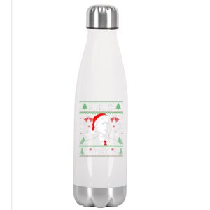 Santa Joe Biden Merry Thanksgiving Ugly Christmas Cool Gift Stainless Steel Insulated Water Bottle