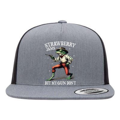 Strawberry Jams But My Gun DonT Flat Bill Trucker Hat