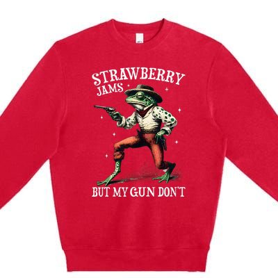 Strawberry Jams But My Gun DonT Premium Crewneck Sweatshirt