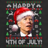 Santa Joe Biden Happy 4th Of July Ugly Christmas Sweater Cool Comfort Performance Bucket Hat