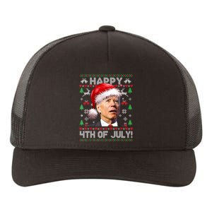 Santa Joe Biden Happy 4th Of July Ugly Christmas Sweater Yupoong Adult 5-Panel Trucker Hat