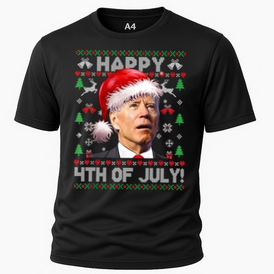Santa Joe Biden Happy 4th Of July Ugly Christmas Sweater Performance Shirt