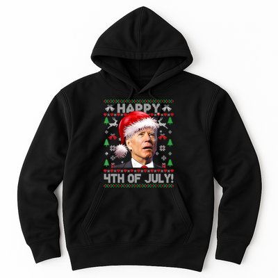 Santa Joe Biden Happy 4th Of July Ugly Christmas Sweater Hoodie